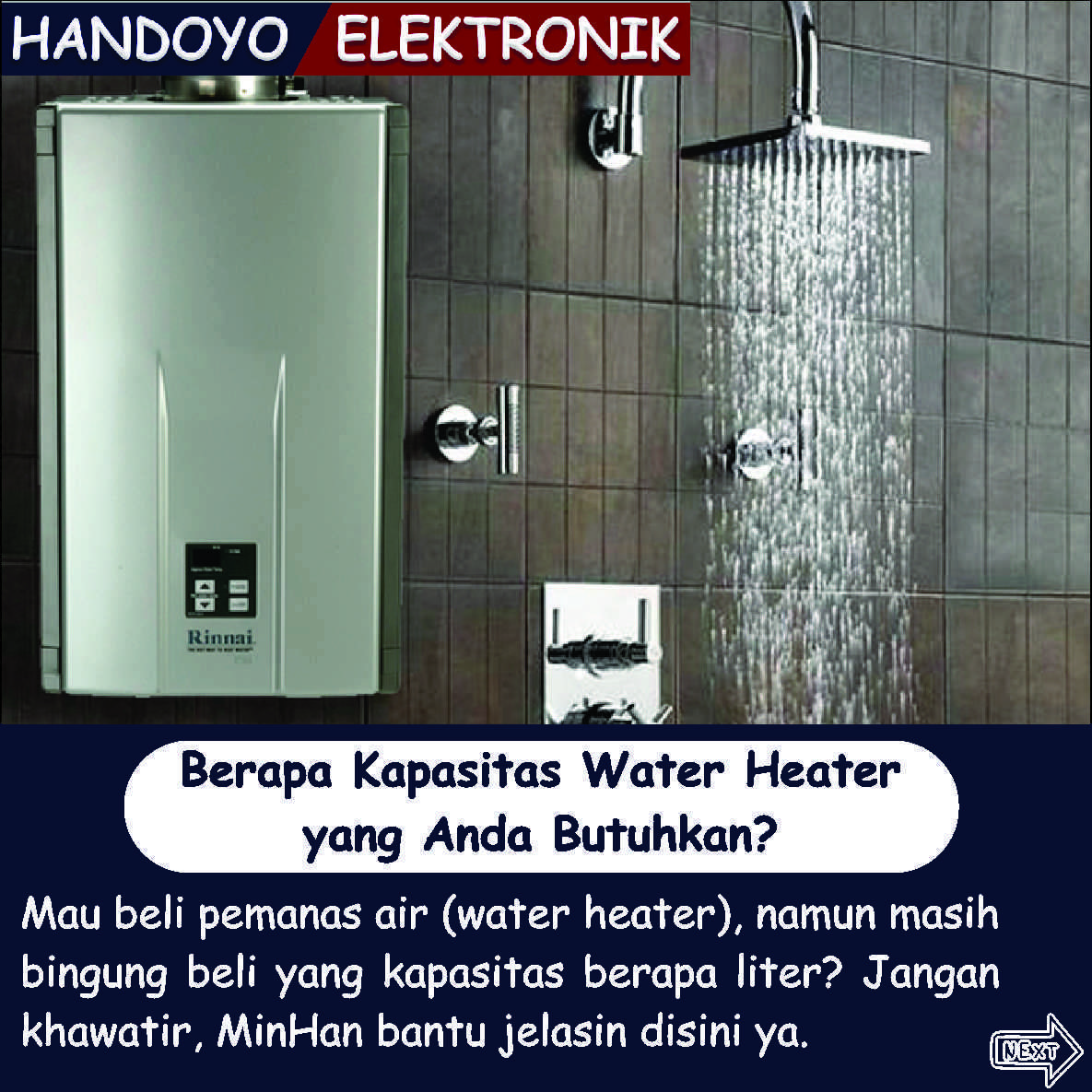 Berapa kapasitas water heater yang anda butuhkan toko Handoyo Elektronik Jepara